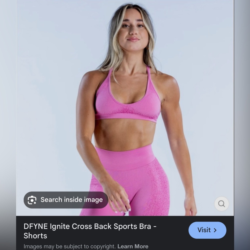DFYNE Ignite Cross Back Pink Sports Bra